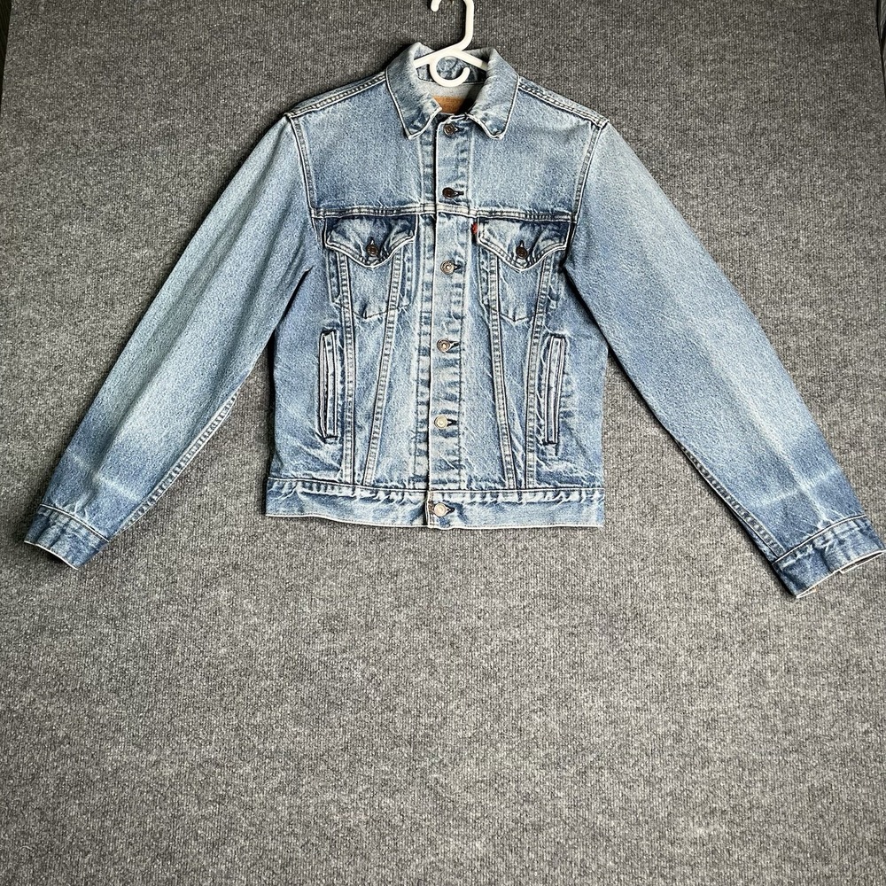 Vintage‎ Levi's Trucker Jacket Small Iconic American Workwear Denim Blue Wash